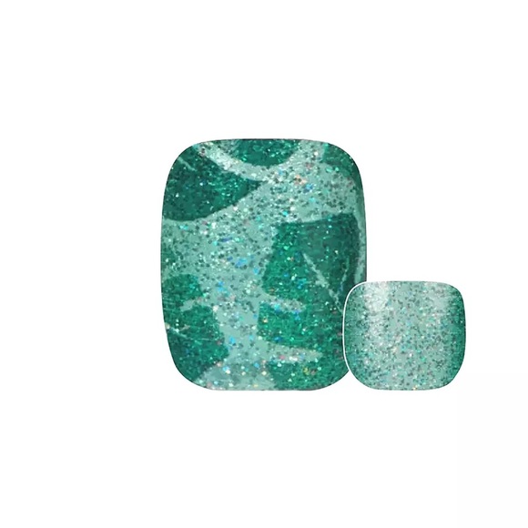 Color Street PEDICURE PARADISE FOUND Green Glitter Monstera Plant Toe Nail - Picture 1 of 7